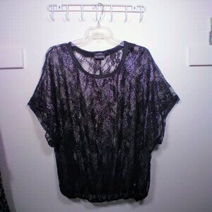 Black & Gold Stretch Lace Top by: 'say anything' 1X
